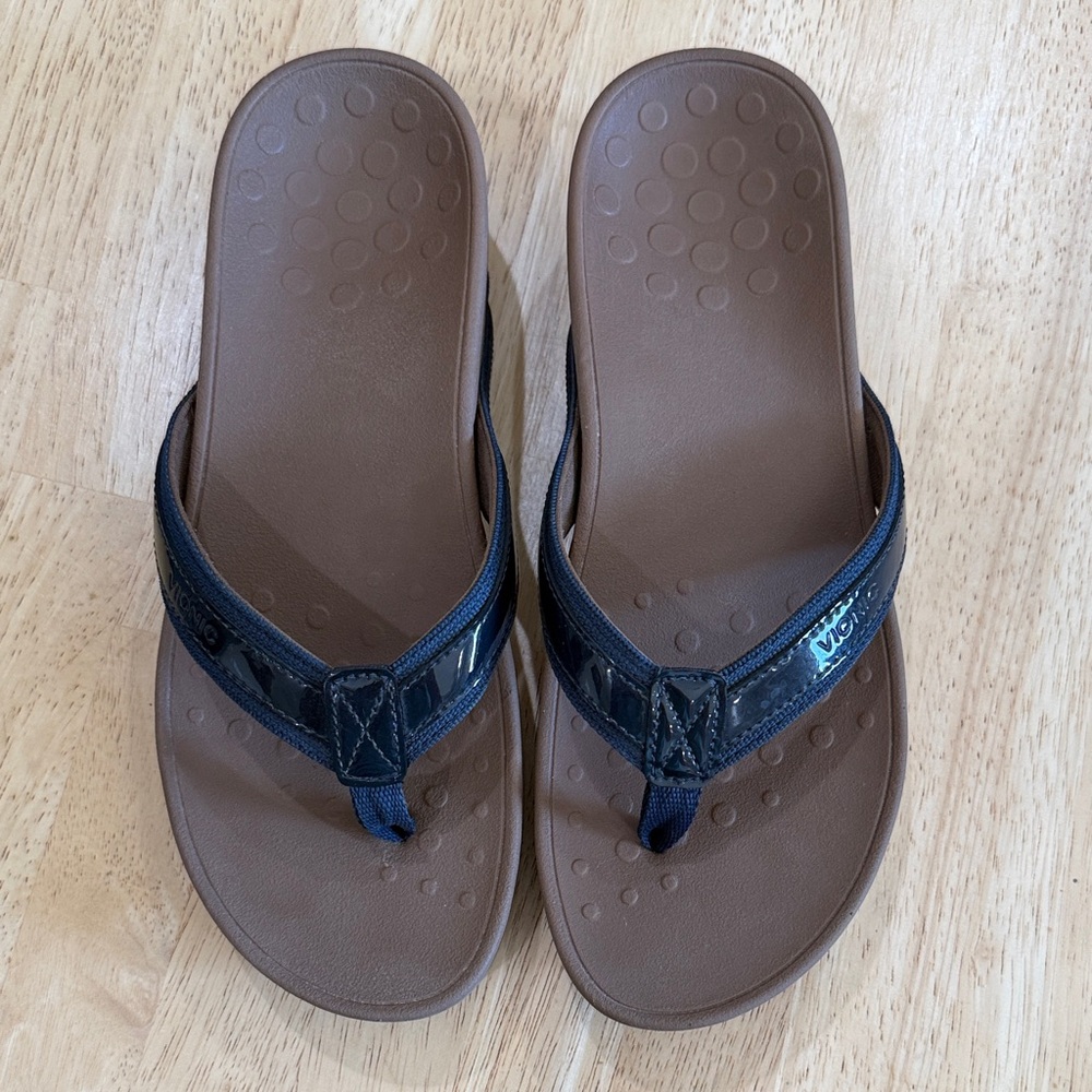 Vionic Tide ll Blue and Brown Sandals